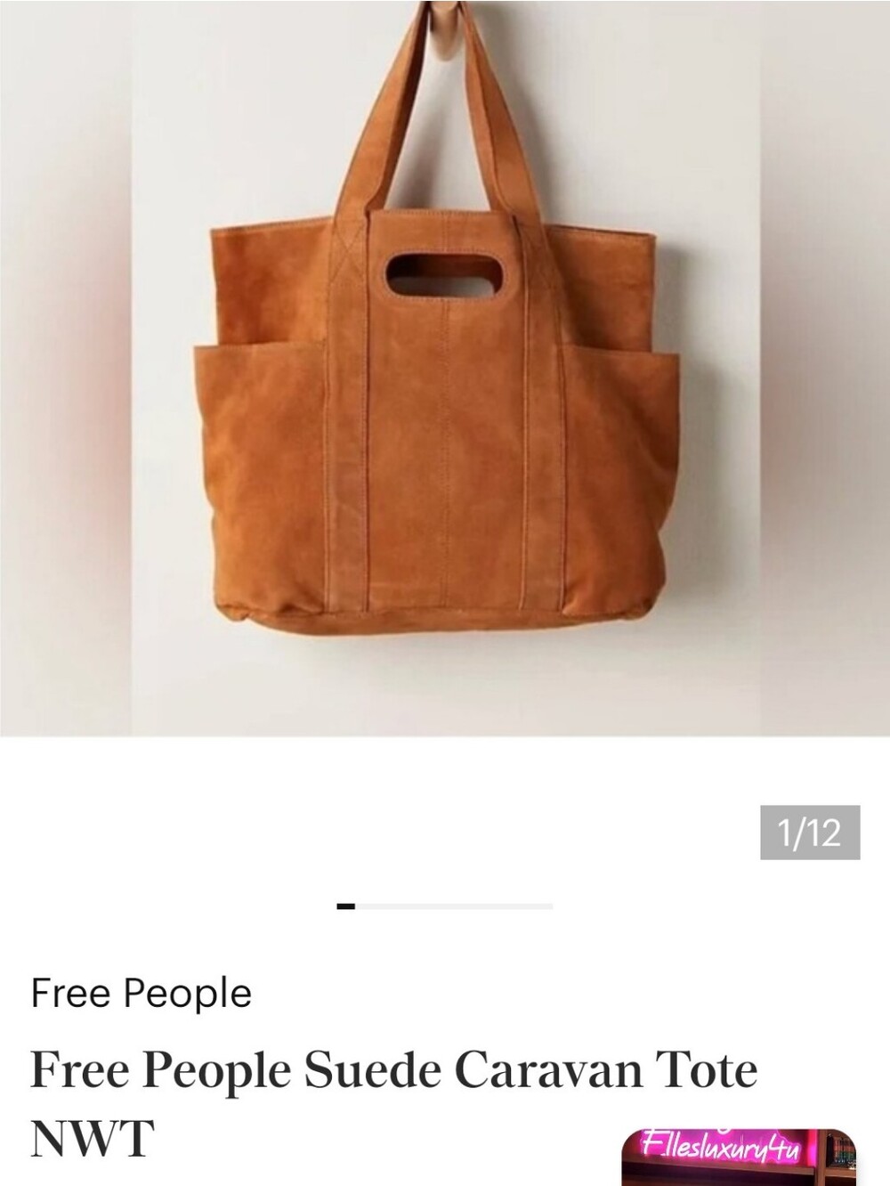 Free People Suede Caravan Tote - Tan Suede